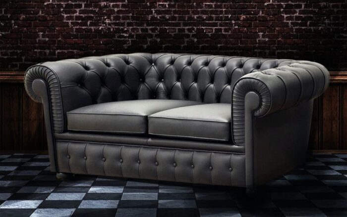 divano classico Chesterfield in capitonné